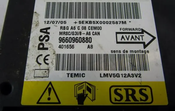 Citroen C2 Airbag control unit/module 9660960880