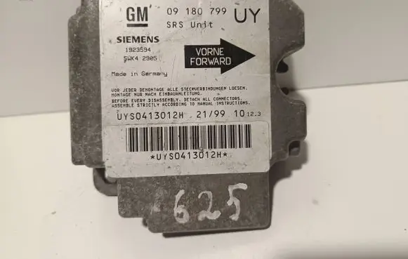 Opel Zafira A Airbag control unit/module 09180799 1923594 UYS0413012H