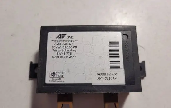 Volkswagen Sharan Immobilizer control unit/module 7M0953257F 5WK4776