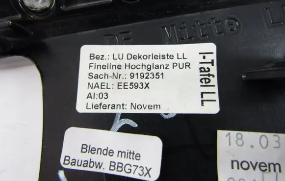BMW 7 F01 F02 F03 F04 Panel trim 9192351