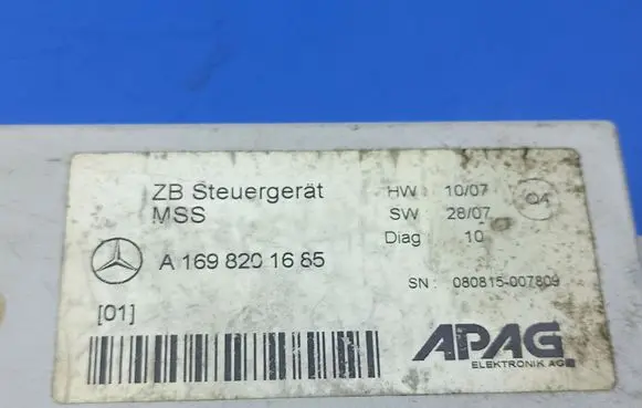 Mercedes-Benz A W169 Other control units/modules A1698201685 080815007809