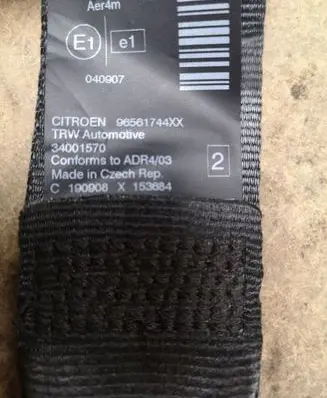 Citroen C5 Rear seatbelt 33035173B 96561744XX