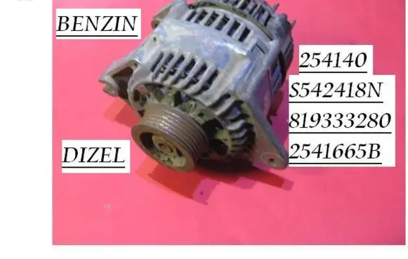 Peugeot 806 Generator/alternator 254140 S542418N