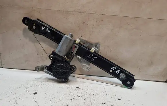 Rear door window regulator with motor