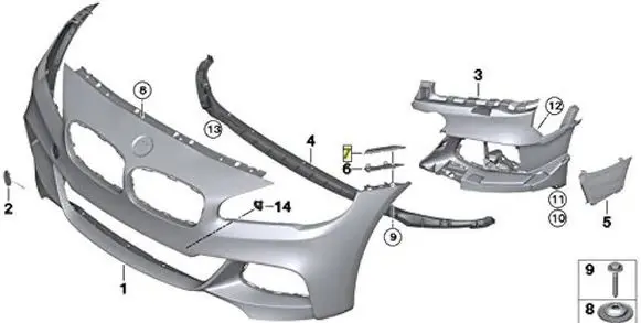 BMW 4 F32 F33 Front bumper mounting bracket 51117294680 7294680