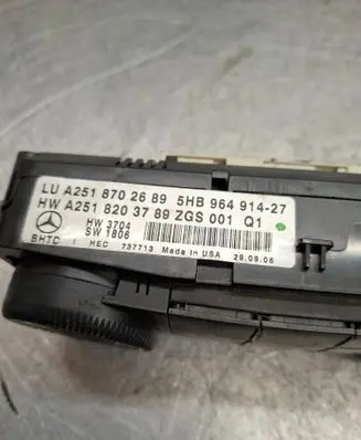 Mercedes-Benz ML W164 Climate control unit A2518702689 5HB96491427 A2518203789