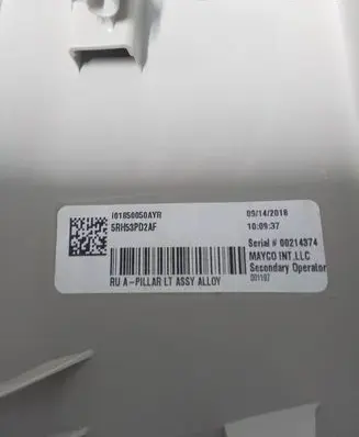 Chrysler Pacifica (A) pillar trim 5RH53PD2AF 00214374