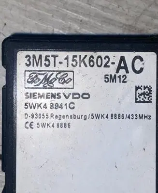 Ford Focus Immobilizer control unit/module 3M5T-15K602-AC 93055RR900 5WK48886