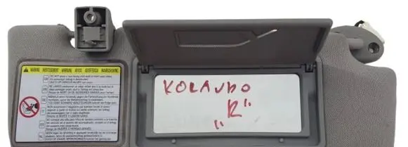 SsangYong Korando Sun visor