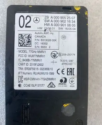 Mercedes-Benz E W238 Distronic sensor radar A0009052507 A0009021634 A0009010605