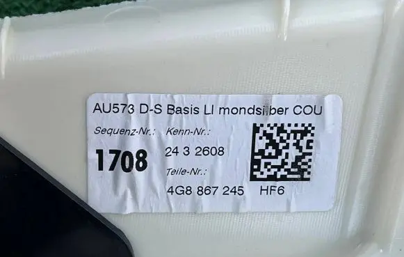 Audi A8 S8 D4 4H (D) pillar trim (bottom) 4G8867245 AU573D