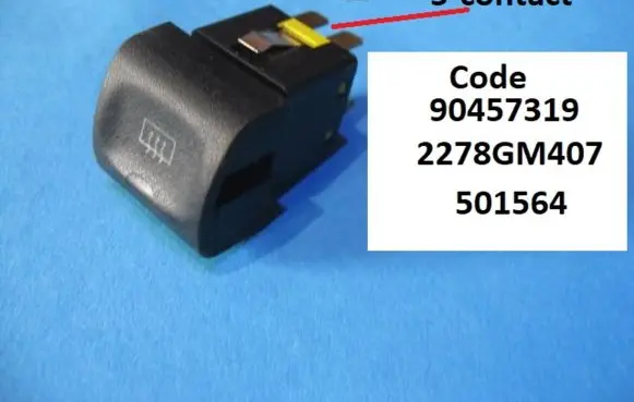 Opel Omega B1 Windscreen/window heater switch 90457319 2278GM407