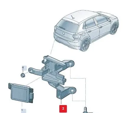 Volkswagen Polo VI ACC Distronic radar sensor grill/trim 2G0907455A