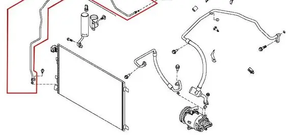 Nissan Qashqai Air conditioning (A/C) pipe/hose 92440JD01B