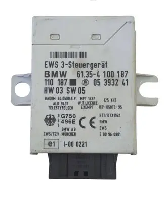 BMW 3 E46 Immobilizer control unit/module 61354100187 05393241 110187