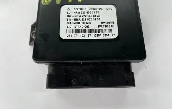 Mercedes-Benz C W205 Hand brake control module A2229007105 A2229021405 A2225450132
