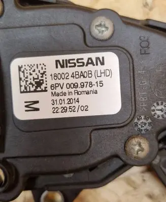 Nissan Qashqai Accelerator throttle pedal 180024BA0B