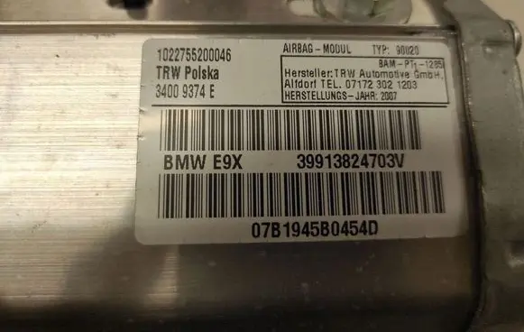 BMW 3 E90 E91 Passenger airbag 30365770A 39913824703V 34009374E