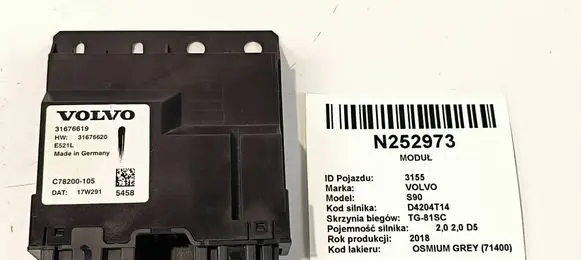 Volvo S90, V90 Central body control module 31676619