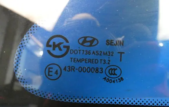 Hyundai i40 Rear side window 43R000083 1004136 DOT736AS2M32