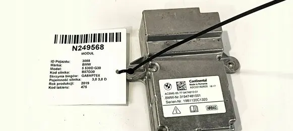BMW 5 G30 G31 Airbag control unit/module 31947481001