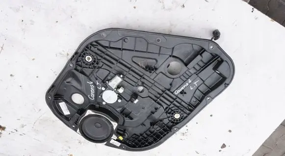 Rear door window regulator with motor