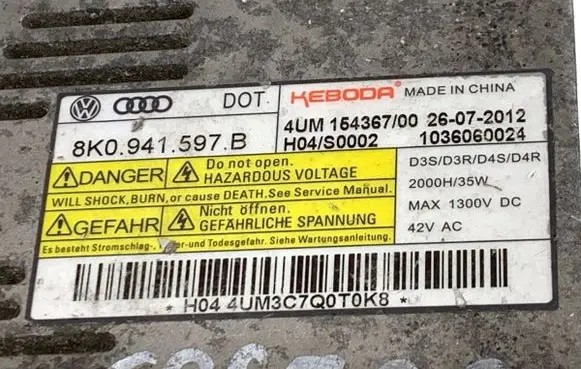Audi Q5 SQ5 Voltage converter/converter module 8K0941597B