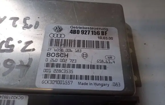 Audi A4 S4 B6 8E 8H Gearbox control unit/module 4B0927156BF 6058006183 0260002723