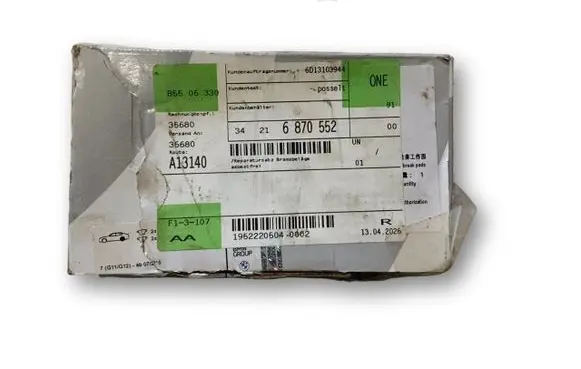 BMW 5 G30 G31 G38 Brake pads (rear) 34216870552 6870552