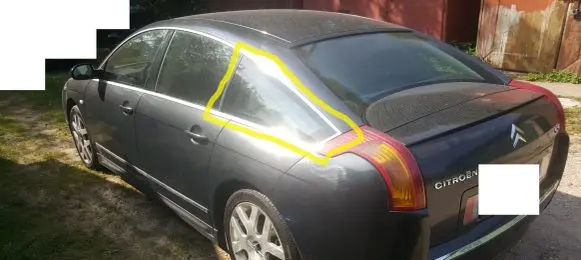 Citroen C6 Rear side window AS2