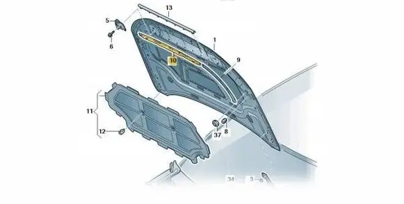 Audi A1 Engine compartment rubber 82a823126a