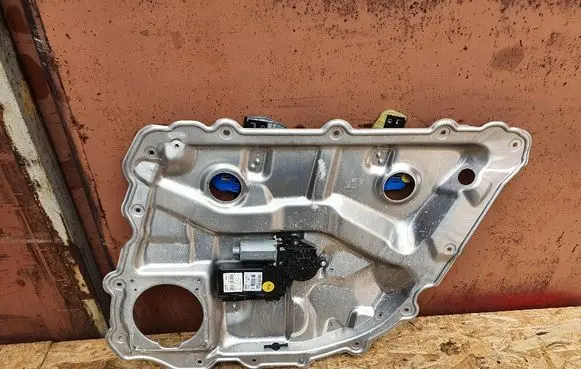 Rear door window regulator with motor