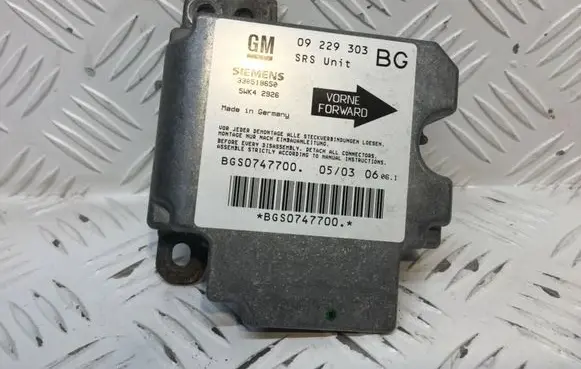 Opel Zafira A Airbag control unit/module 09229303BG