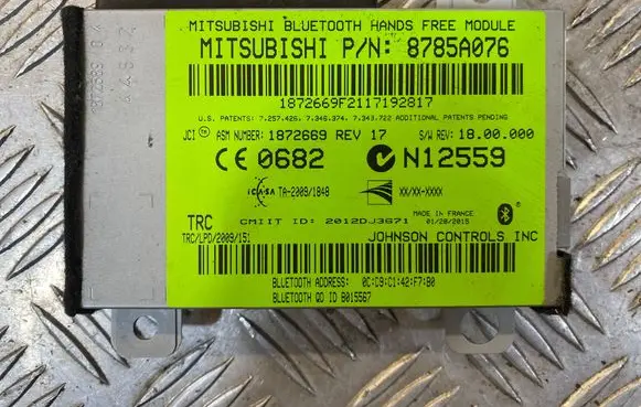 Mitsubishi Outlander Bluetooth control unit module 8785A076 N12559 1872669