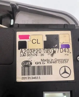 Mercedes-Benz C W203 Front seat light A203820 2013134611 2JM00797920