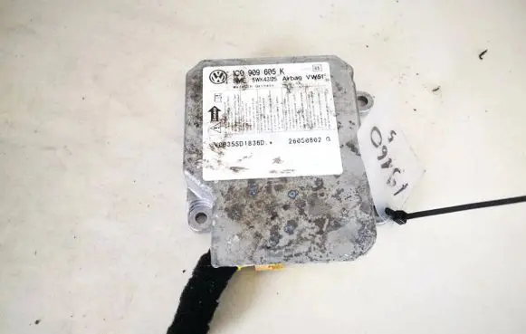 Volkswagen Polo IV 9N3 Airbag control unit/module 1c0909605k 5wk43125 1c0909605k5wk43125