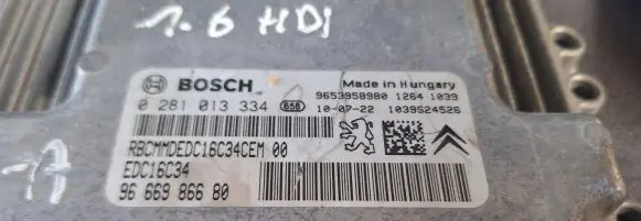 Citroen C4 I Picasso Engine control unit/module 0281013334 9653958980