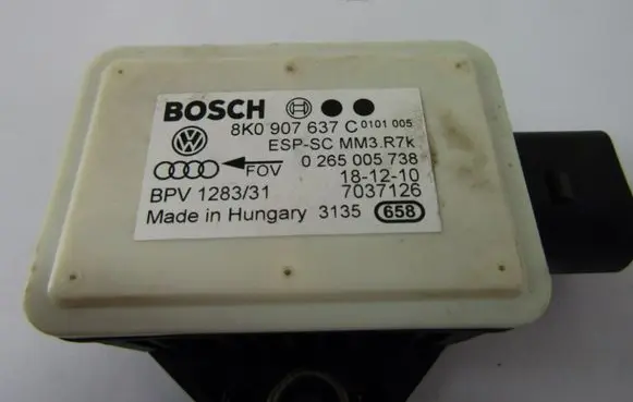 Audi A5 8T 8F ESP acceleration yaw rate sensor 8K0907637C
