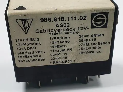Porsche Boxster 986 Fuse 98661811102