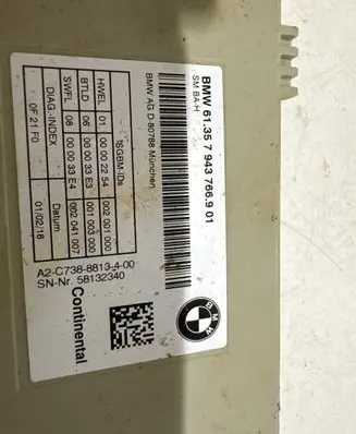 BMW 7 G11 G12 Seat control module 7943766 001003000 002001000