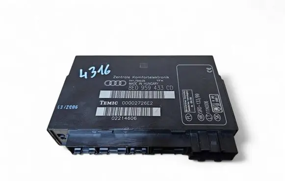 Audi A4 S4 B7 8E 8H Comfort/convenience module 8E0959433CD 00002726E2
