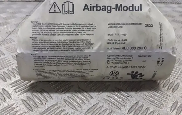 Audi A8 S8 D3 4E Passenger airbag 4E0880203C
