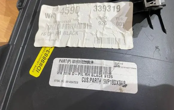 Jeep Grand Cherokee Other sill/pillar trim element 5VP19DX9AB I01981030BLR