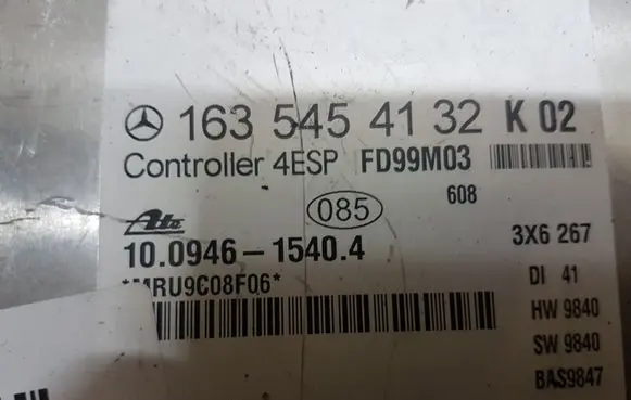 Mercedes-Benz ML W163 Engine control unit/module ECU 1635454132 10094615404