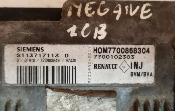 Renault Megane I Engine control unit/module S113717113 7700868304 7700102303