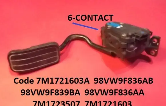 Volkswagen Sharan Accelerator throttle pedal 7M1721603A 98VW9F836AB