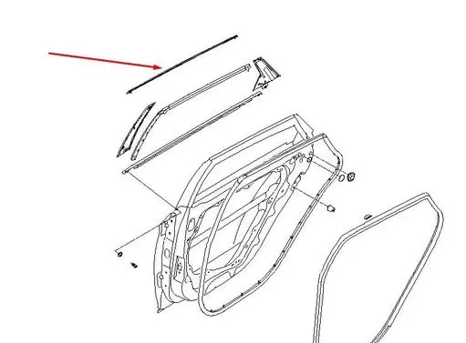 Hyundai i40 Rear door windshield rail 832203Z000