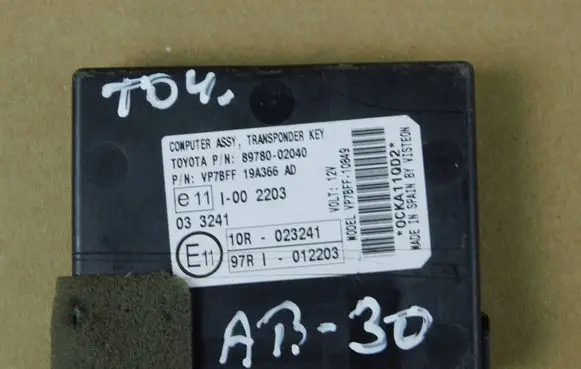 Toyota Auris 150 Immobilizer control unit/module 8978002040