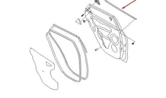 Hyundai ix35 Rear door windshield rail 832102S000