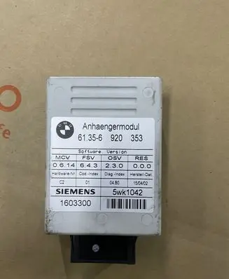 BMW 7 E65 E66 Tow bar trailer control unit/module 61356920353